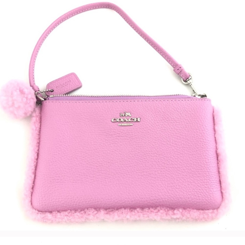 Coach Pink Leather Wristlet
